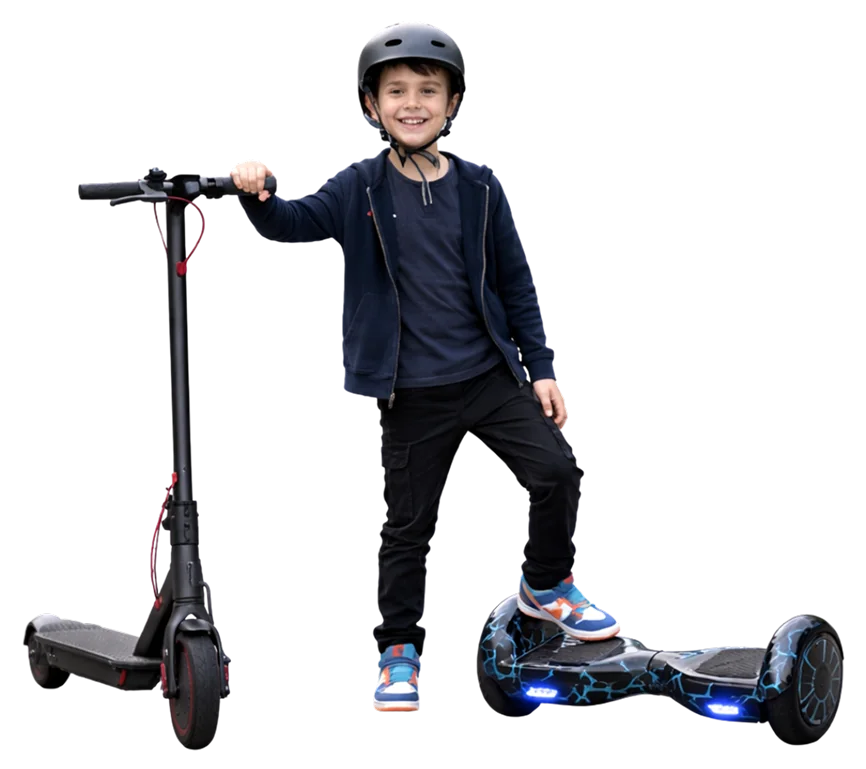 child riding scooter