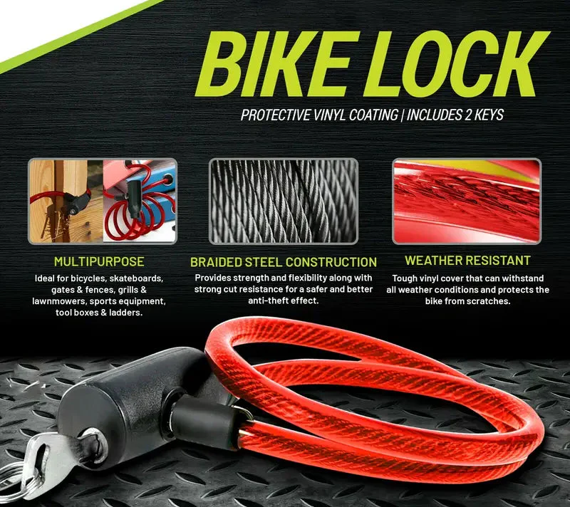 Heavy-Duty E-Scooter Australia Lock with Keys | Anti-Theft Steel Cable