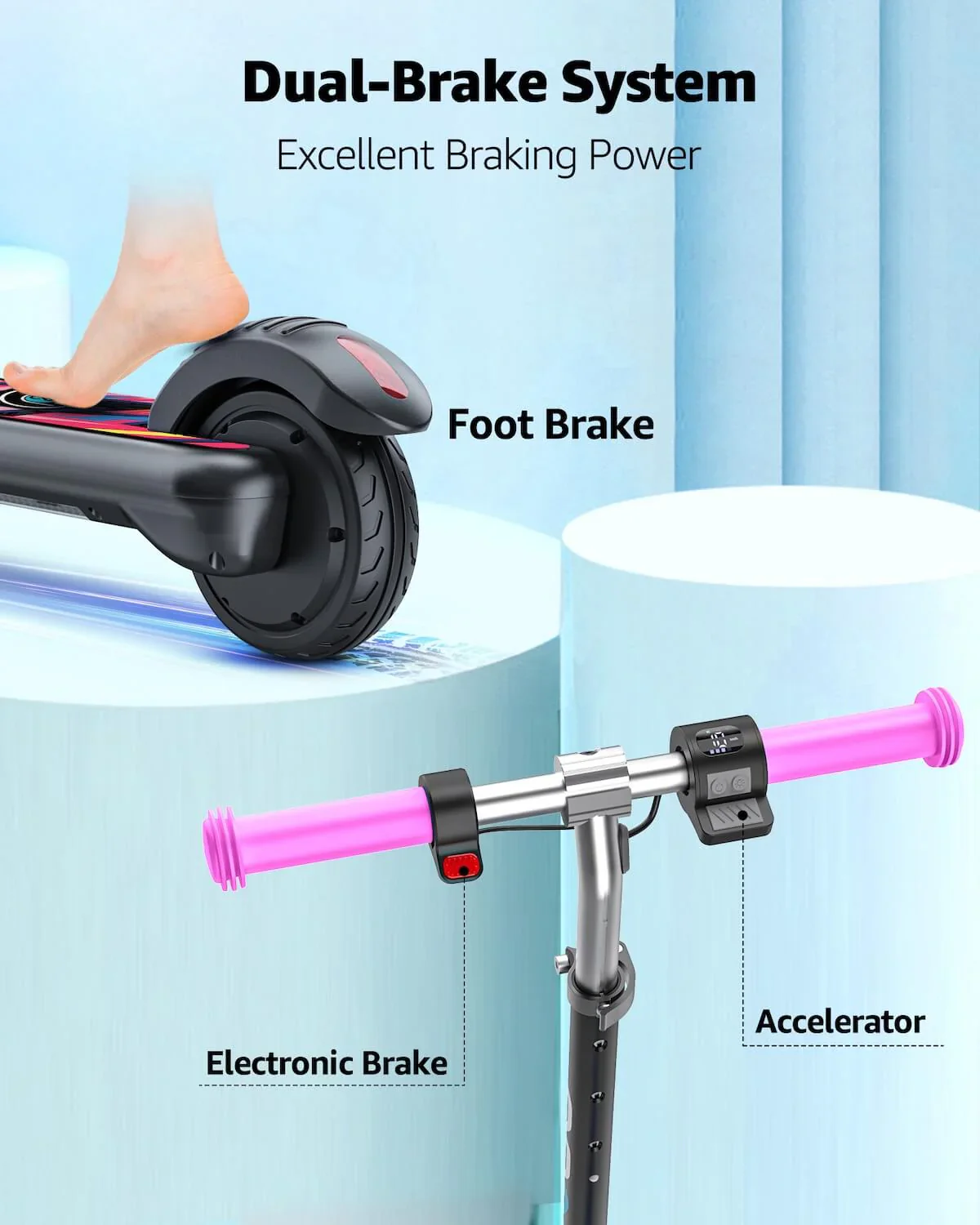 Gyroor ESA Kids Electric Scooter with Bluetooth Music & LED Lights (PREORDER ONLY)