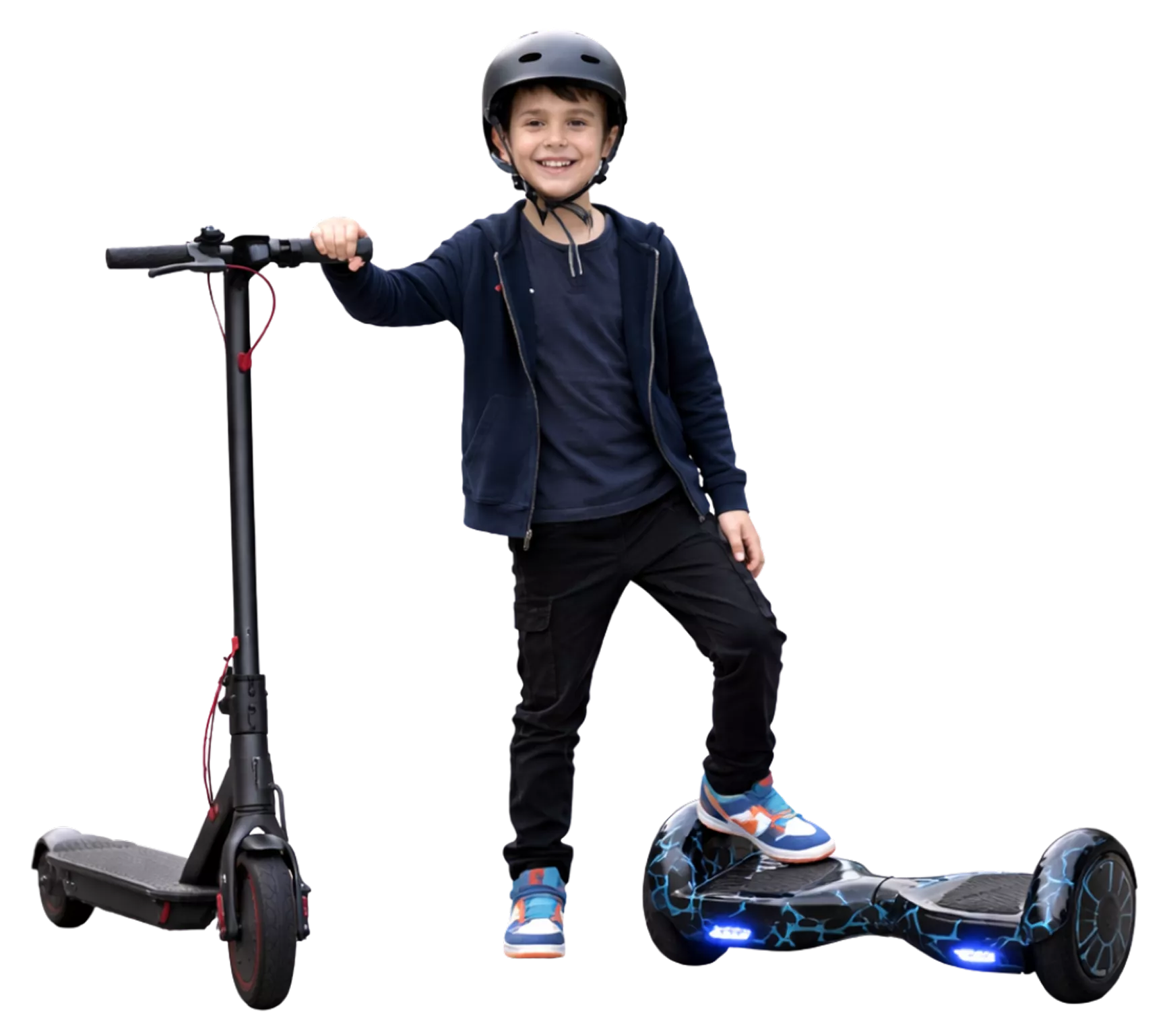 child riding scooter